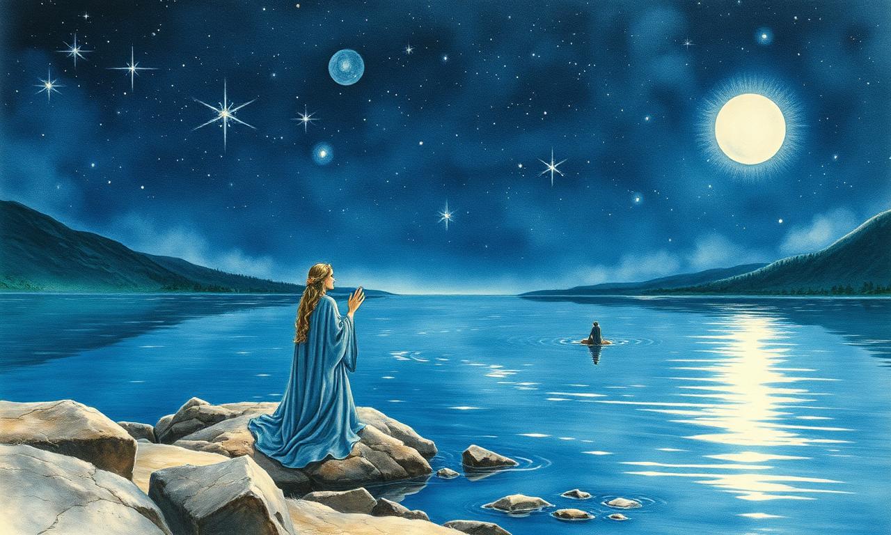 Of the Coming of the Elves and the Captivity of Melkor — De l'arribada dels Elfs i la captivitat de Melkor, Alan Lee style watercolor