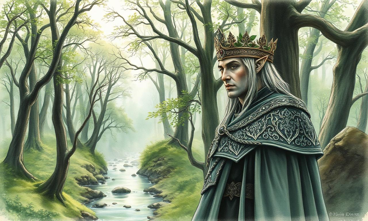 Of the Sindar — Dels Sindar, Alan Lee style watercolor