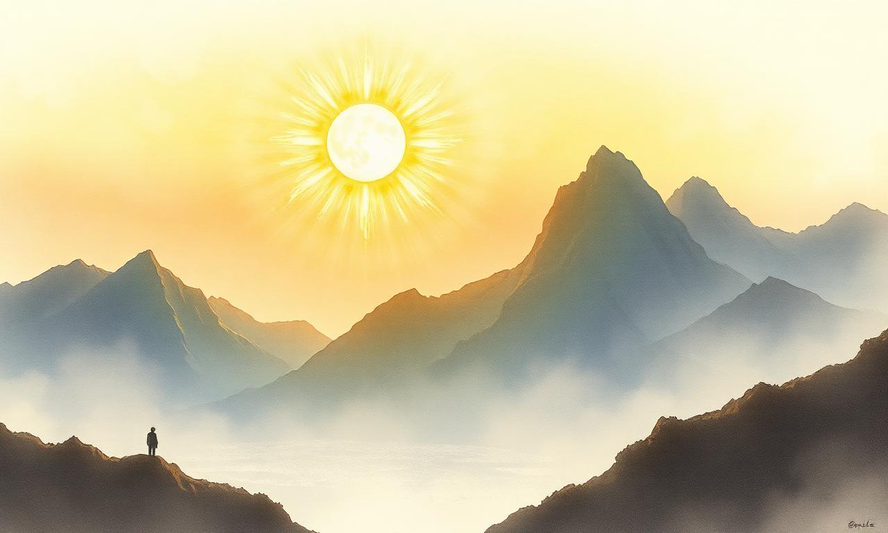 Of the Sun and Moon and the Hiding of Valinor — Del Sol, la Lluna i l'ocultació de Valinor, Alan Lee style watercolor