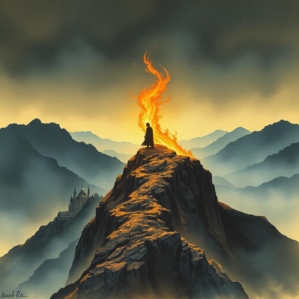 Mort de Fëanor: el seu cos crema com una torxa damunt les muntanyes d'Ered Wethrin