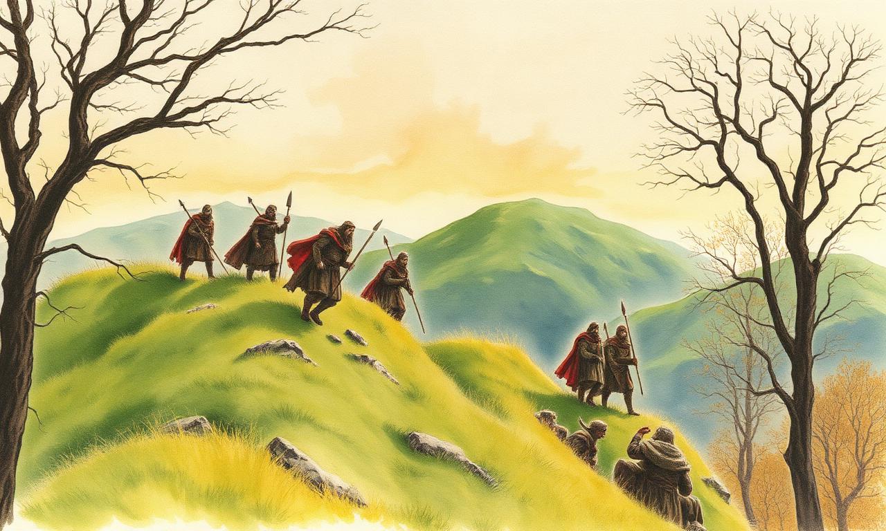 Of the Coming of Men into the West — De l'arribada dels Homes a l'Oest, Alan Lee style watercolor