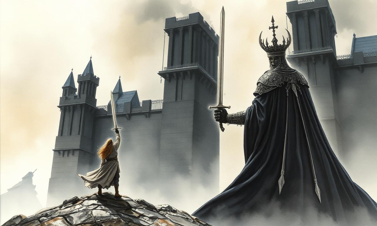 Of the Ruin of Beleriand and the Fall of Fingolfin — De la ruïna de Beleriand i la caiguda de Fingolfin, Alan Lee style watercolor