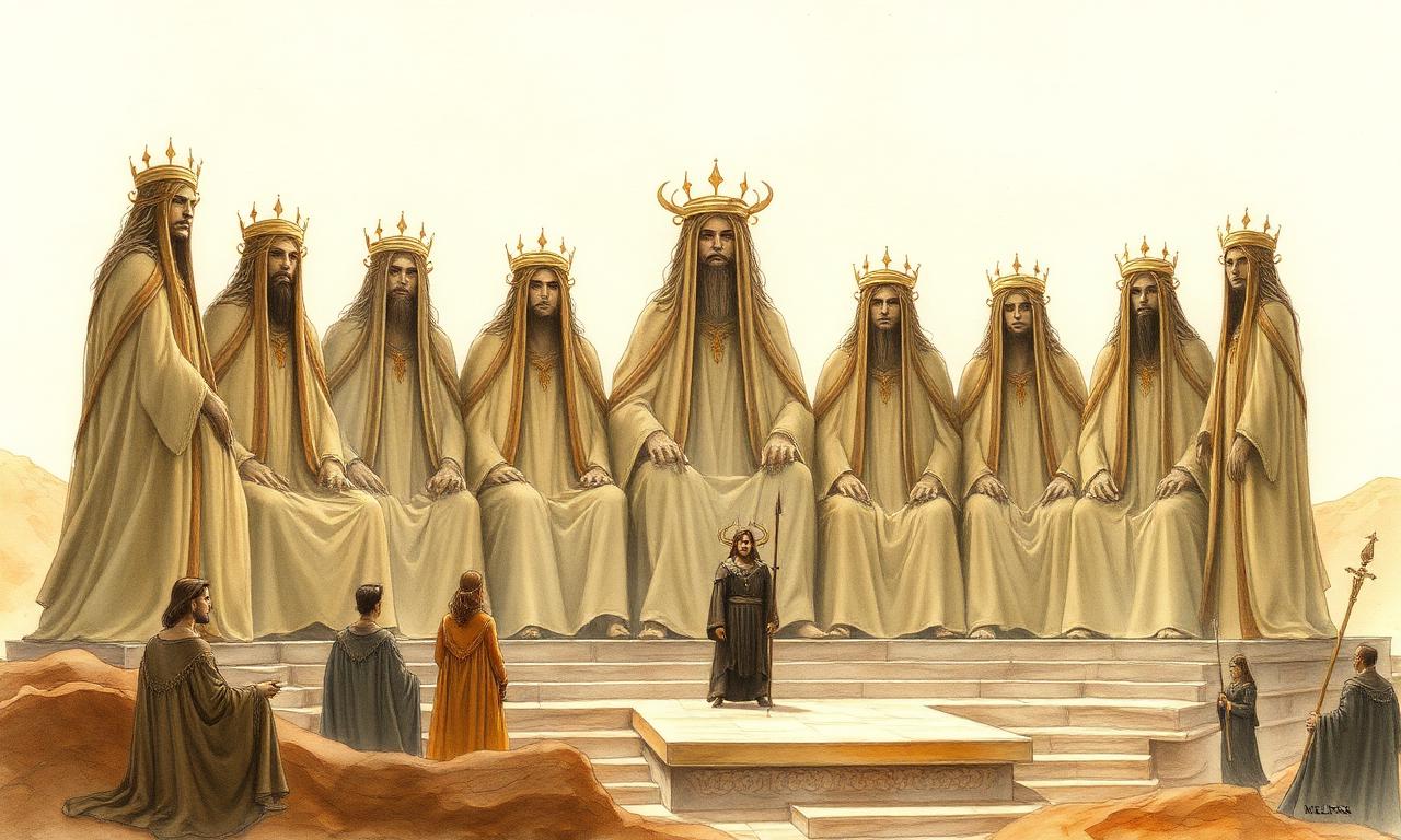 Valaquenta illustration in Alan Lee style
